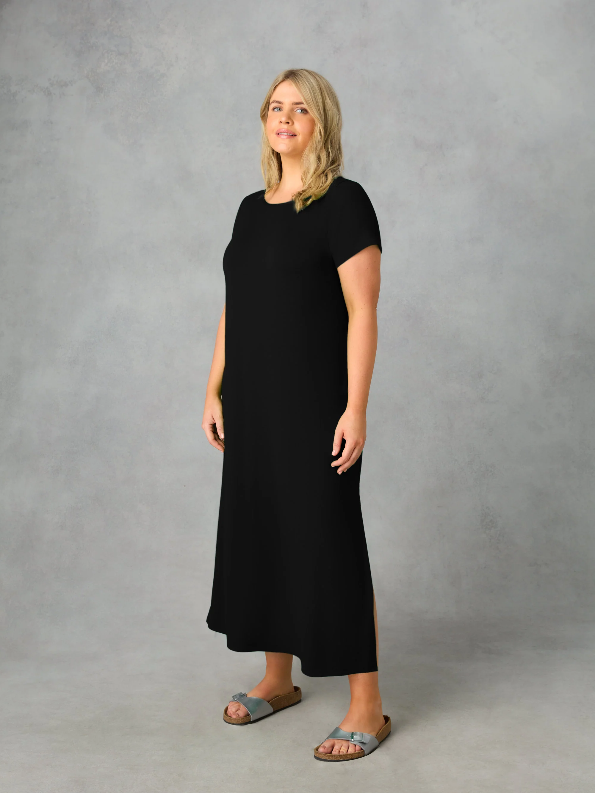 Black Jersey Midaxi T-Shirt Dress - Image 4