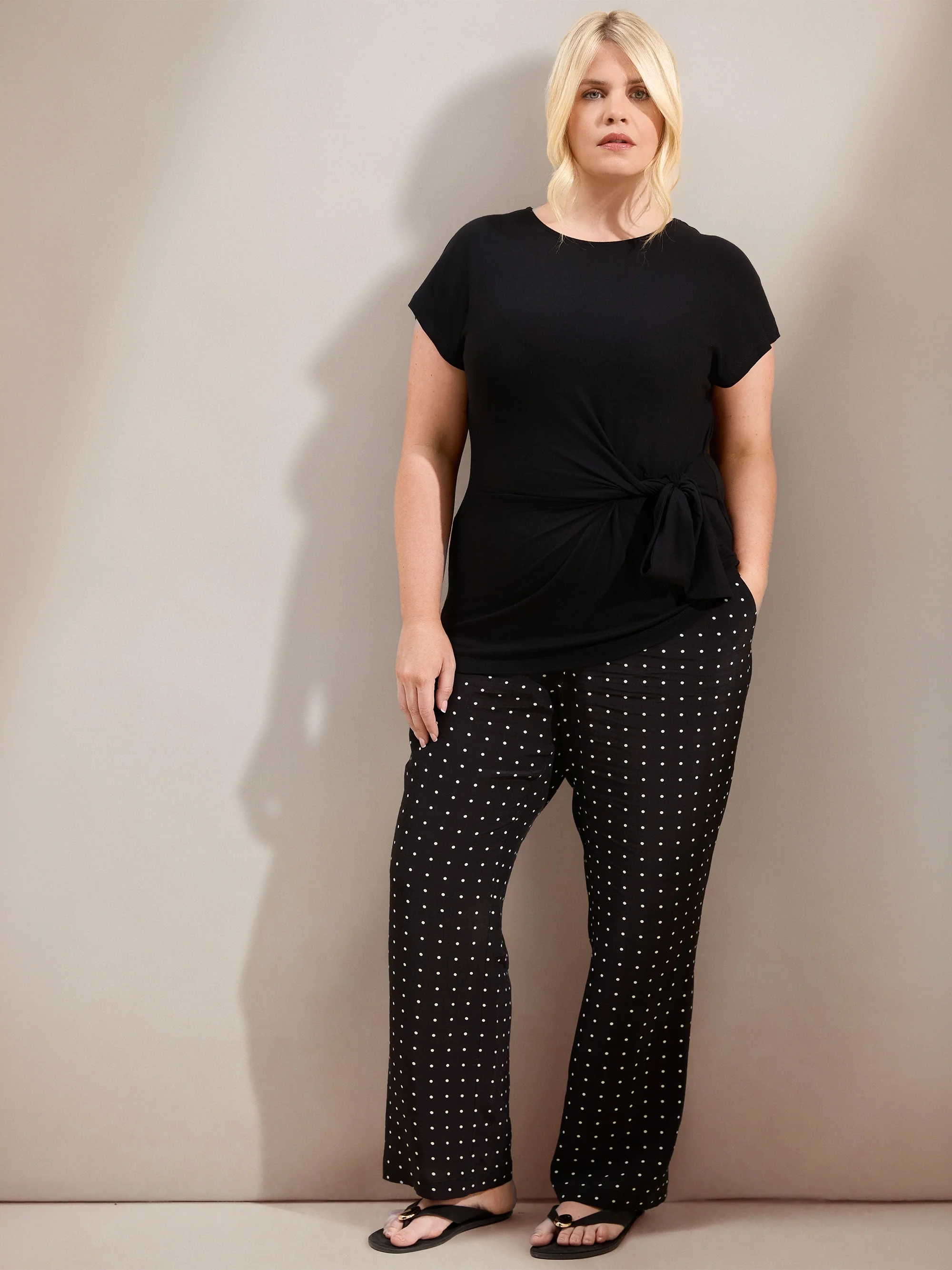 Black Jersey Tie Side Top - Image 3
