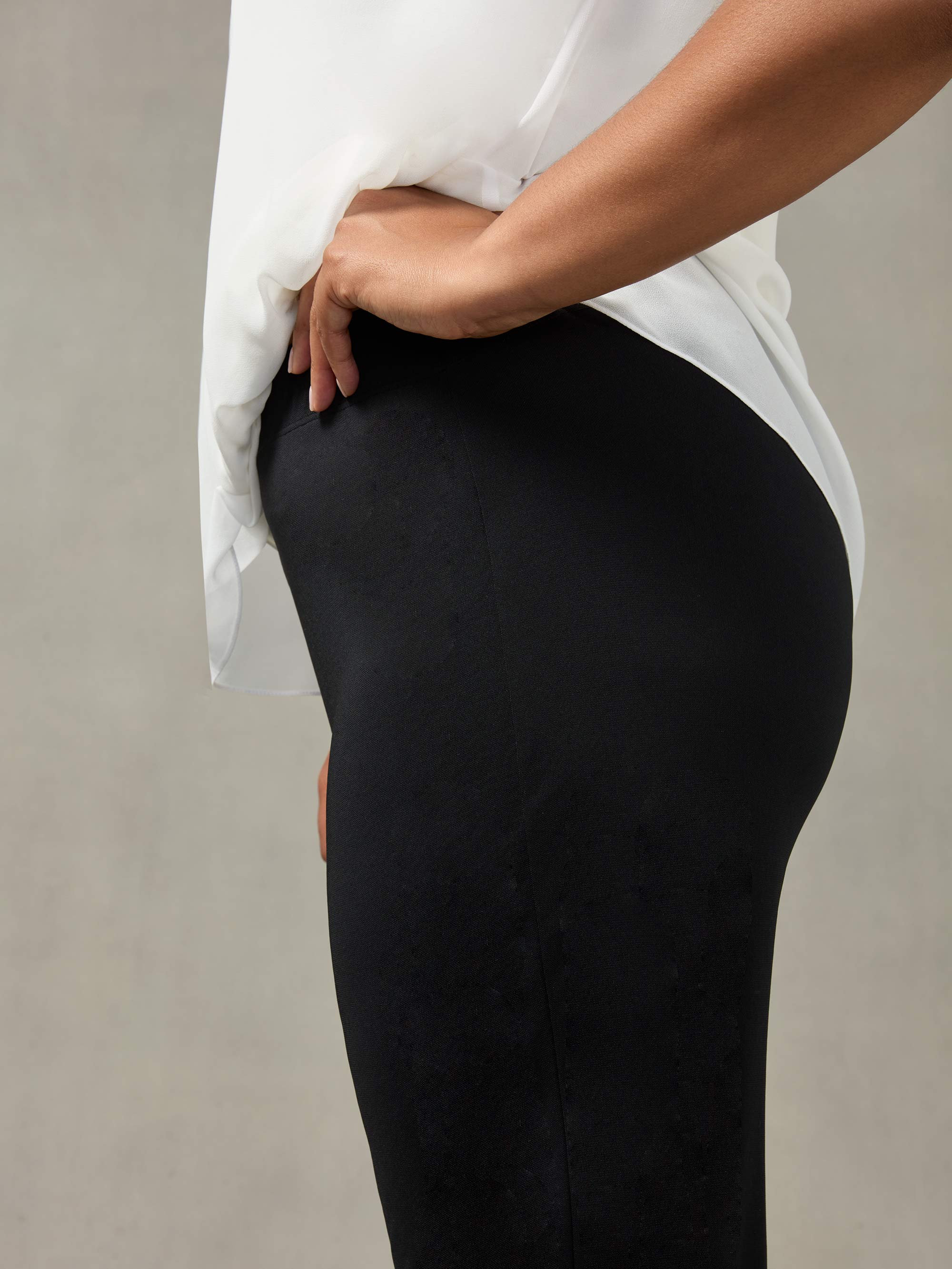 Black Palazzo French Crepe Jersey Trouser - Image 2