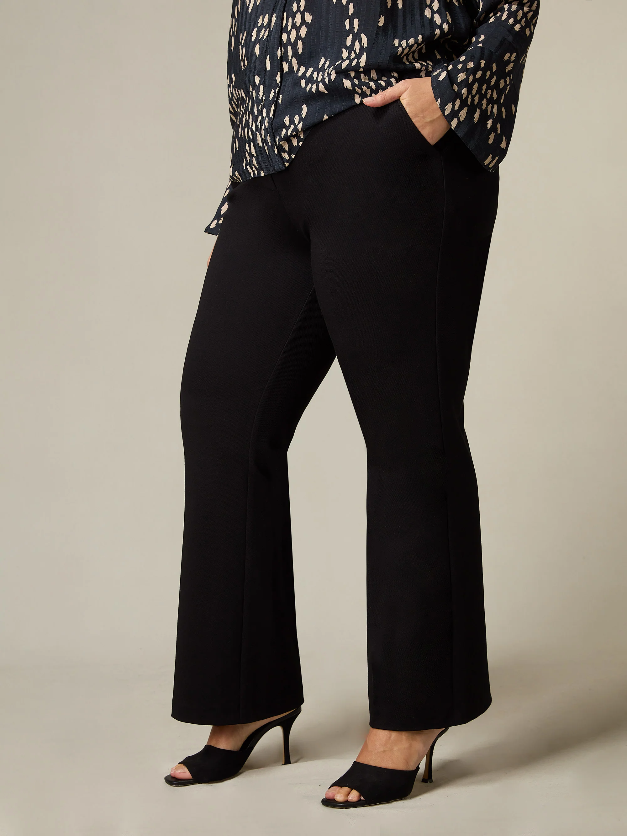Black Ponte Bootleg Trousers - Image 2
