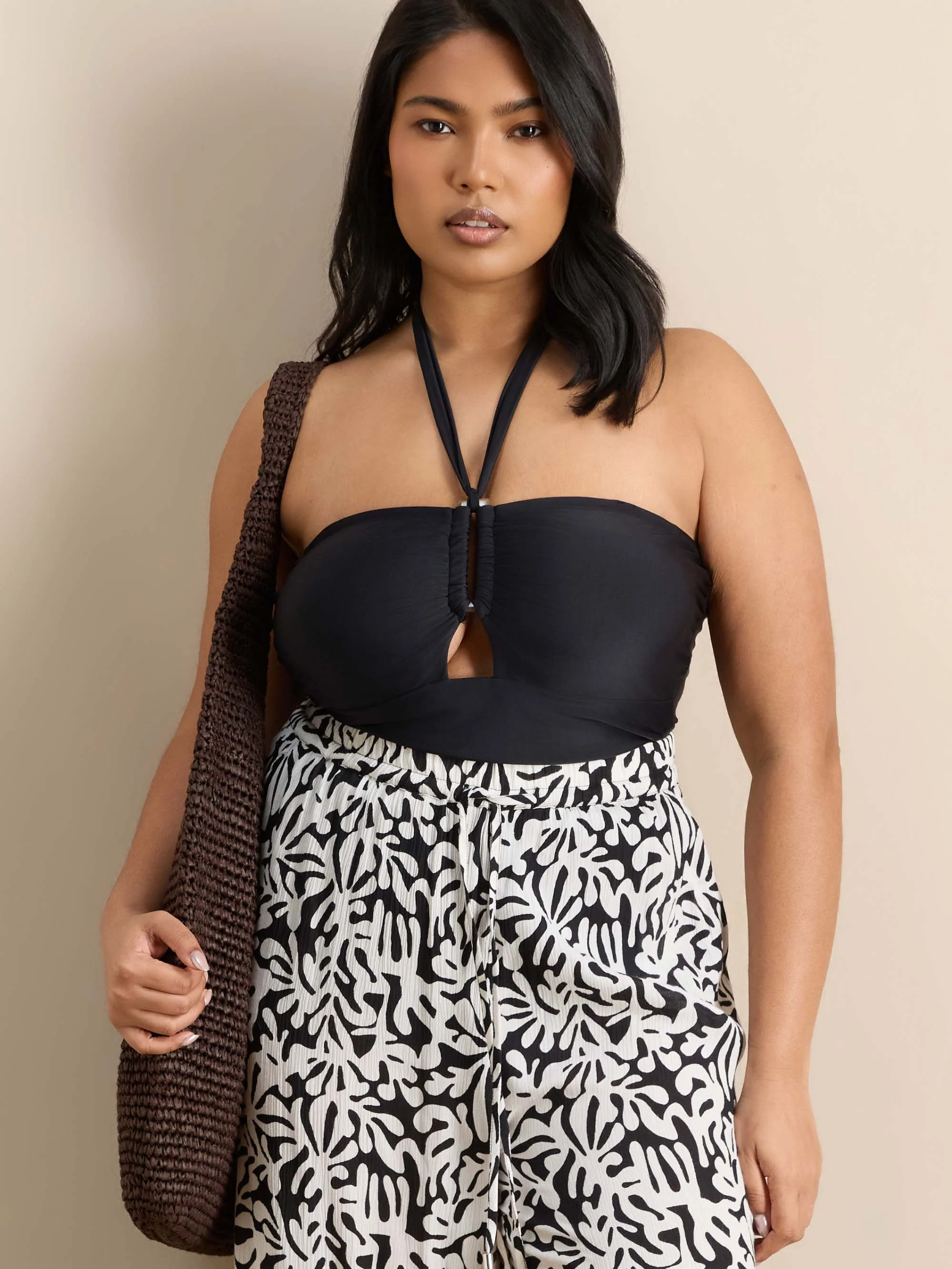 Black Tie Neck Swimsuit - Image 6