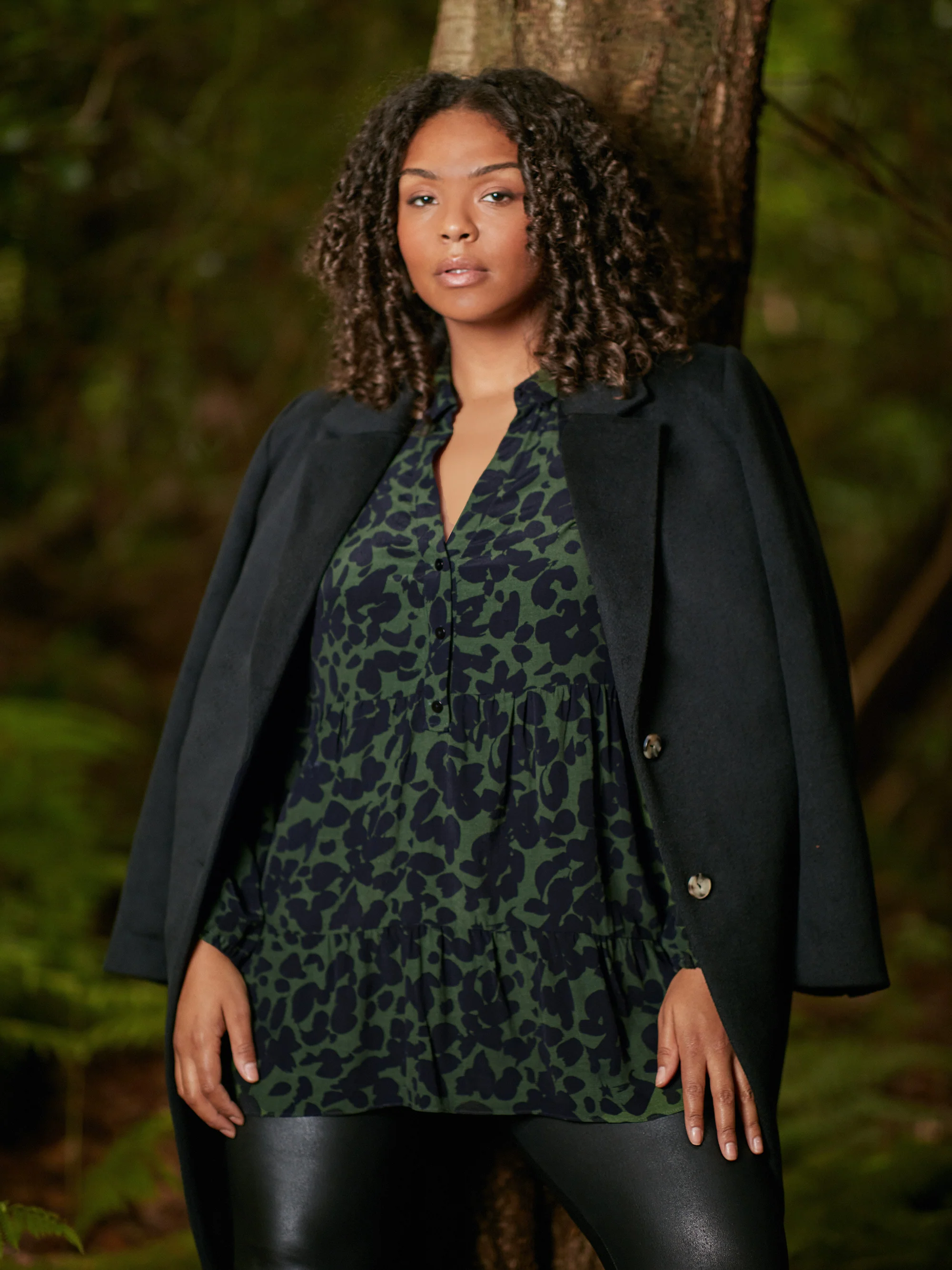 Black Wool Blend Long Tailored Coat