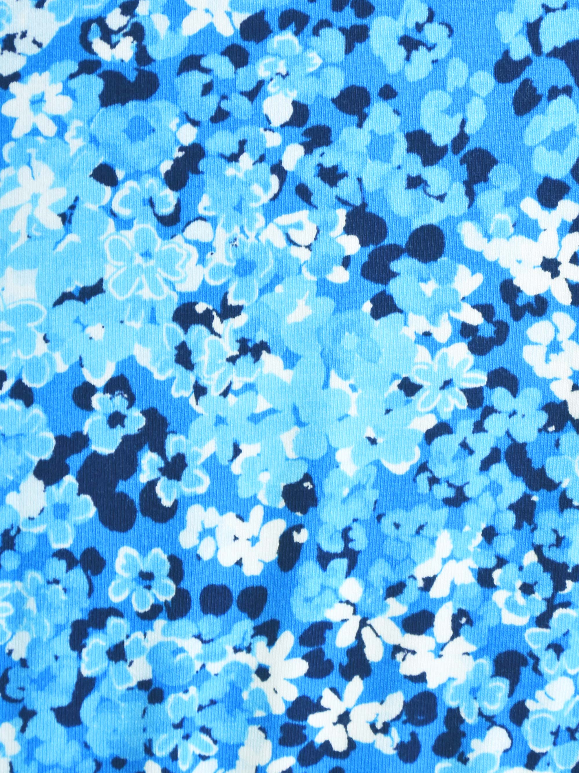 Blue Floral Jersey Keyhole Top - Image 5