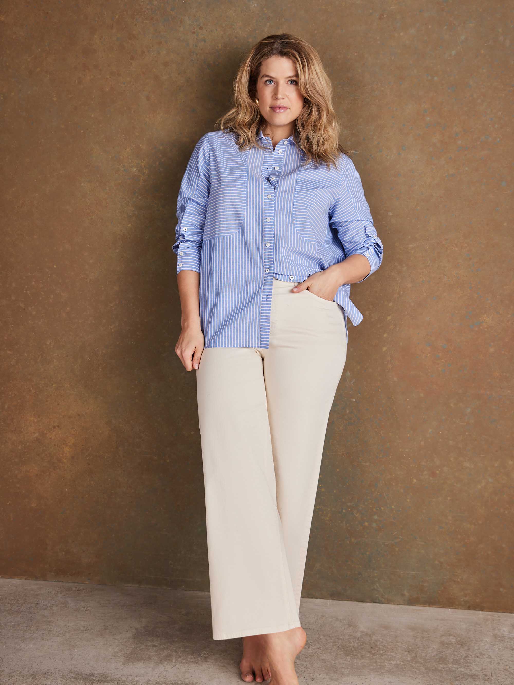 Blue Stripe Long Sleeve Shirt - Image 5