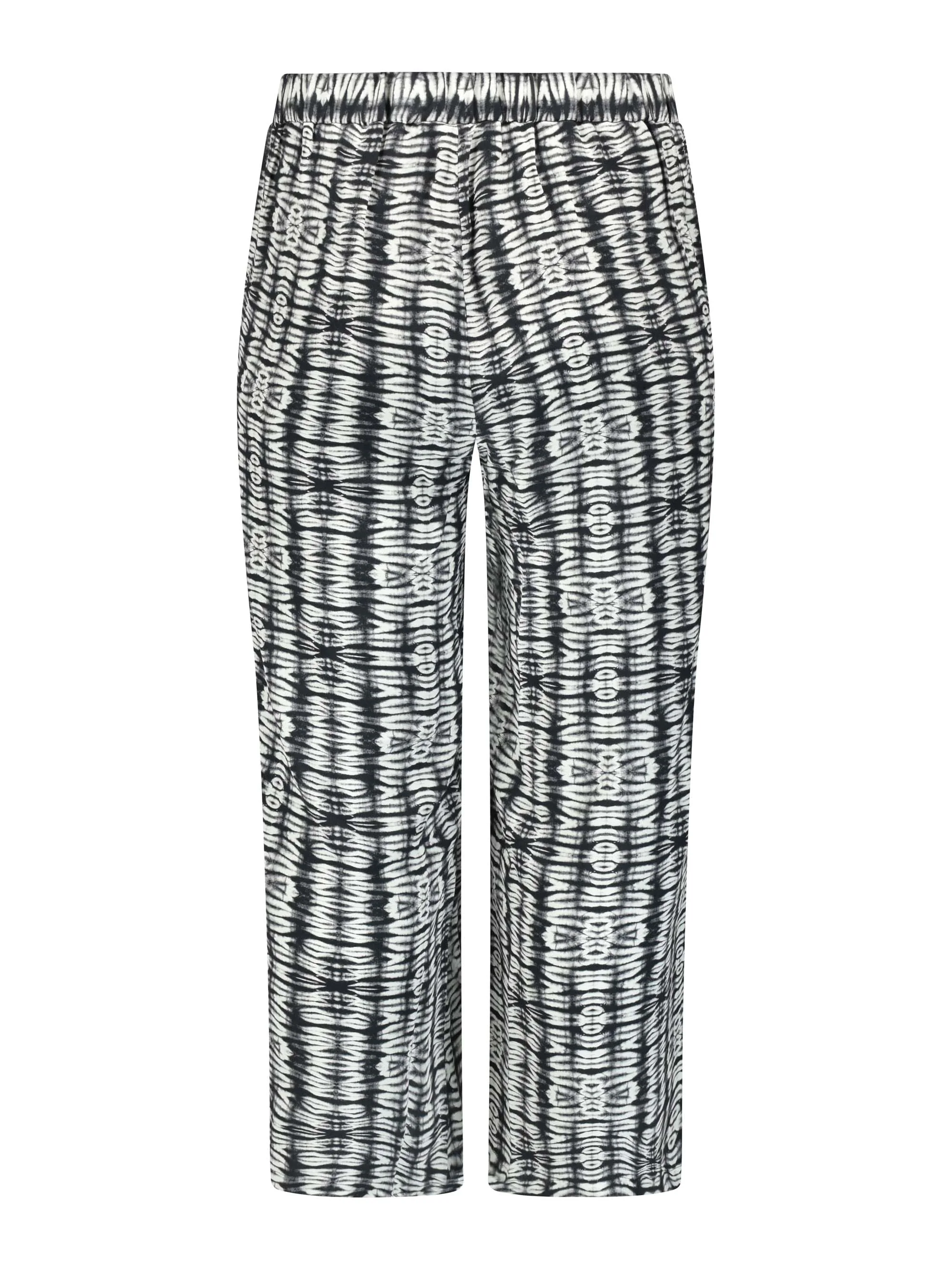 Charcoal Tribal Print Trouser With Pockets - Leg Lengths Available - Image 6
