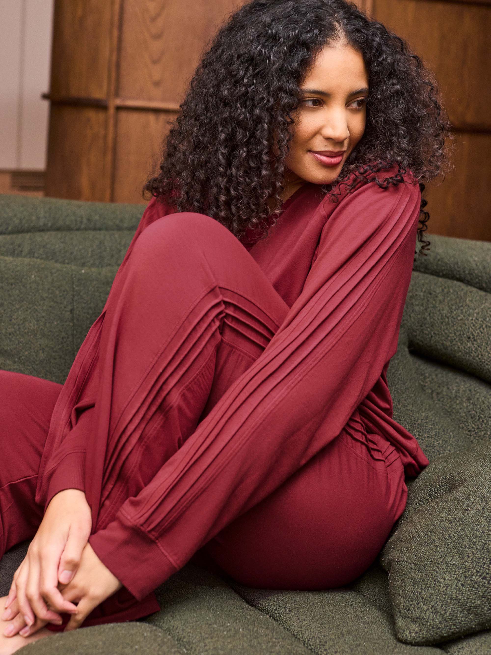 Deep Red Modal Blend Crew Neck Sweatshirt - Image 4