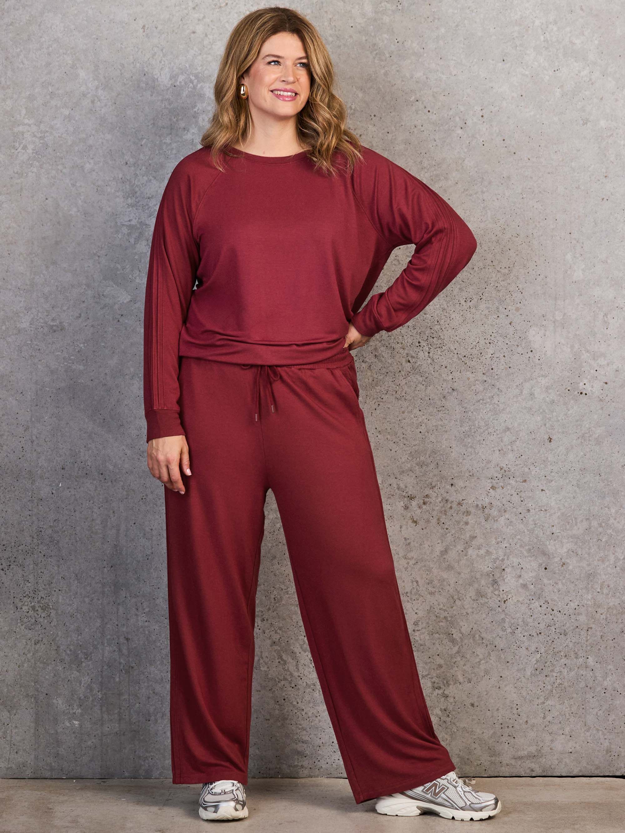 Deep Red Modal Blend Crew Neck Sweatshirt - Image 7