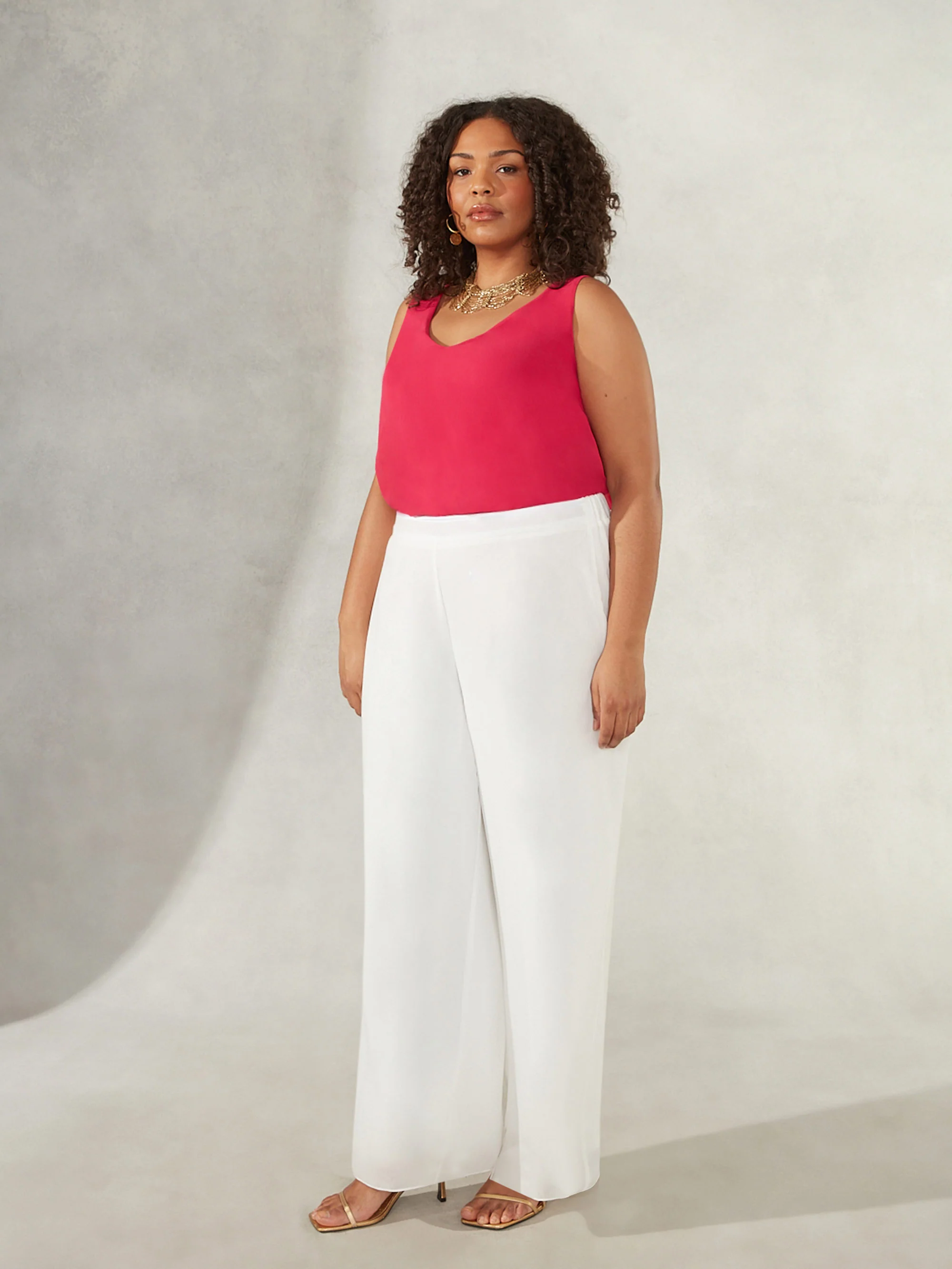 Ivory Chiffon Lined Trouser