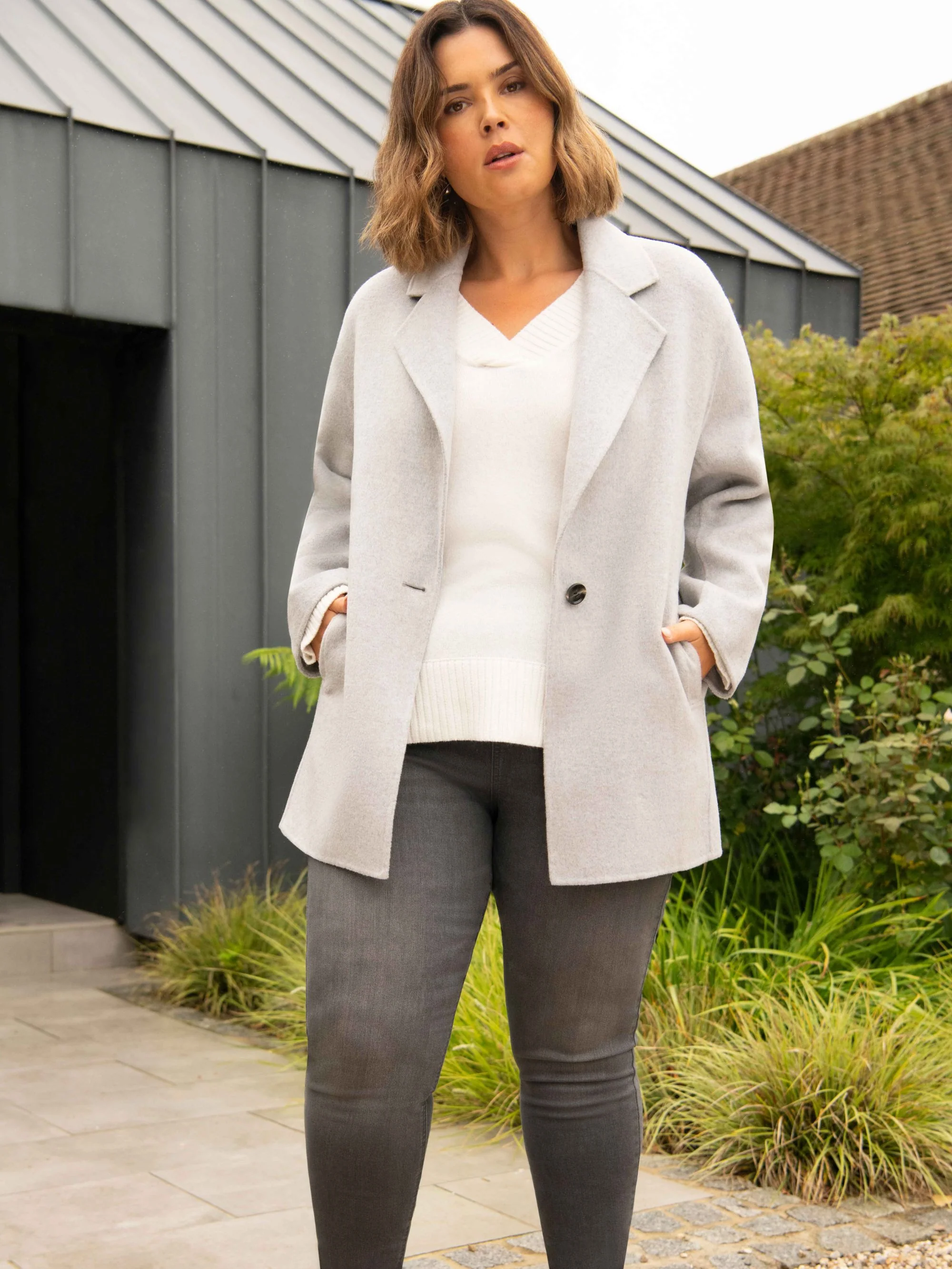 Ivory V-Neck Swing Jumper - Image 9