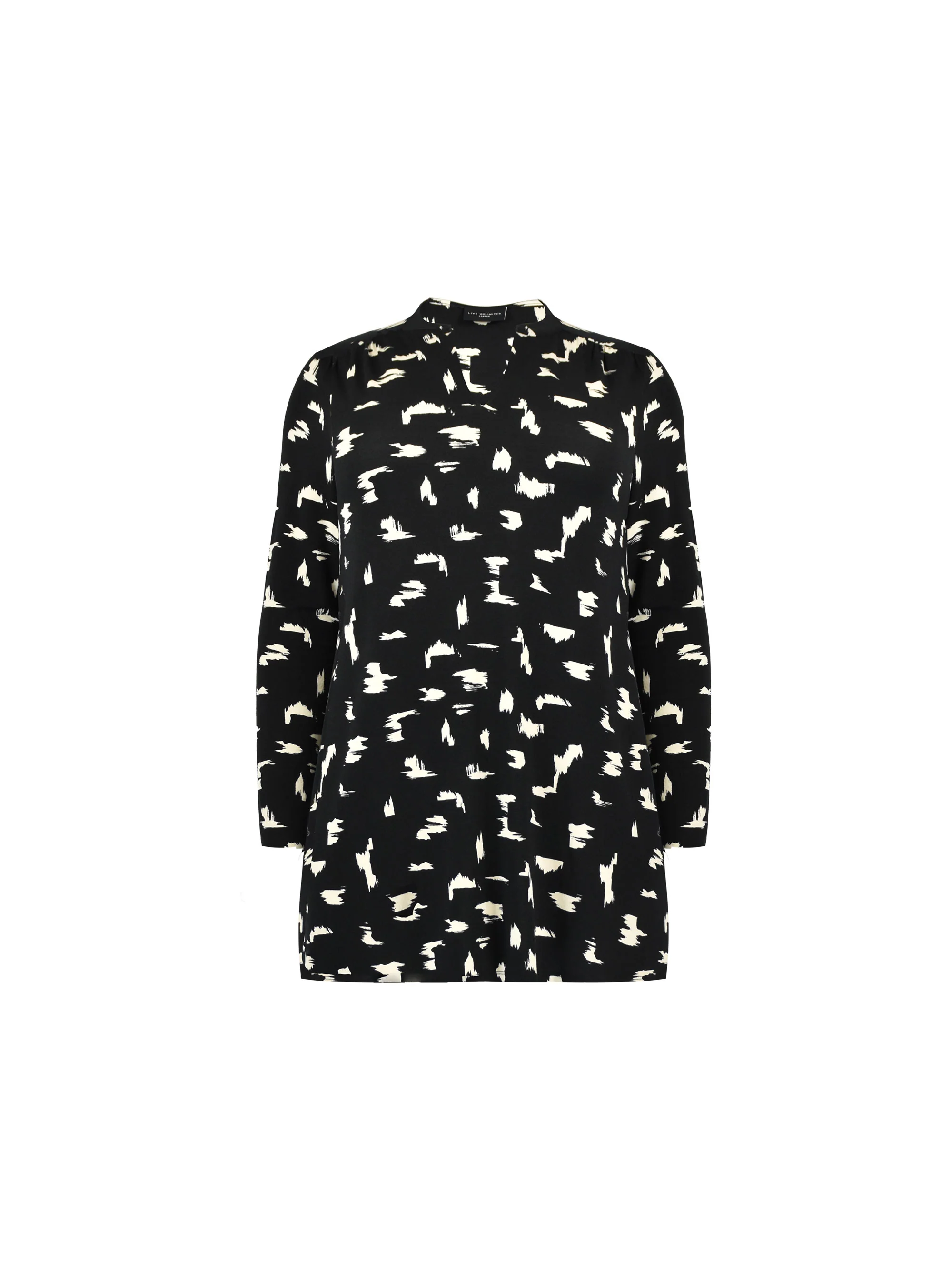 Mono Smudge Print Jersey V-Neck Tunic - Image 7