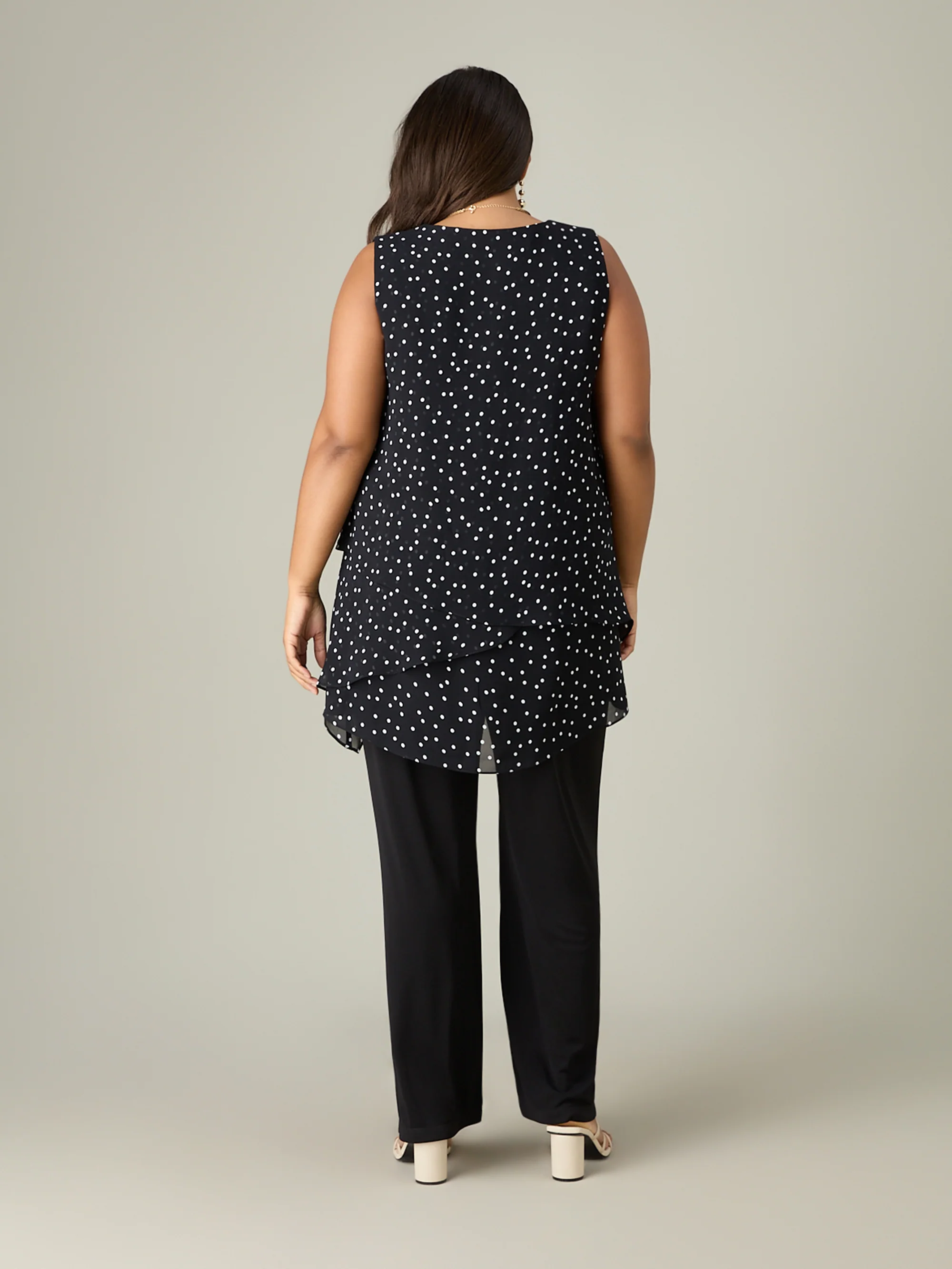 Mono Spot Print Layered Tunic - Image 2