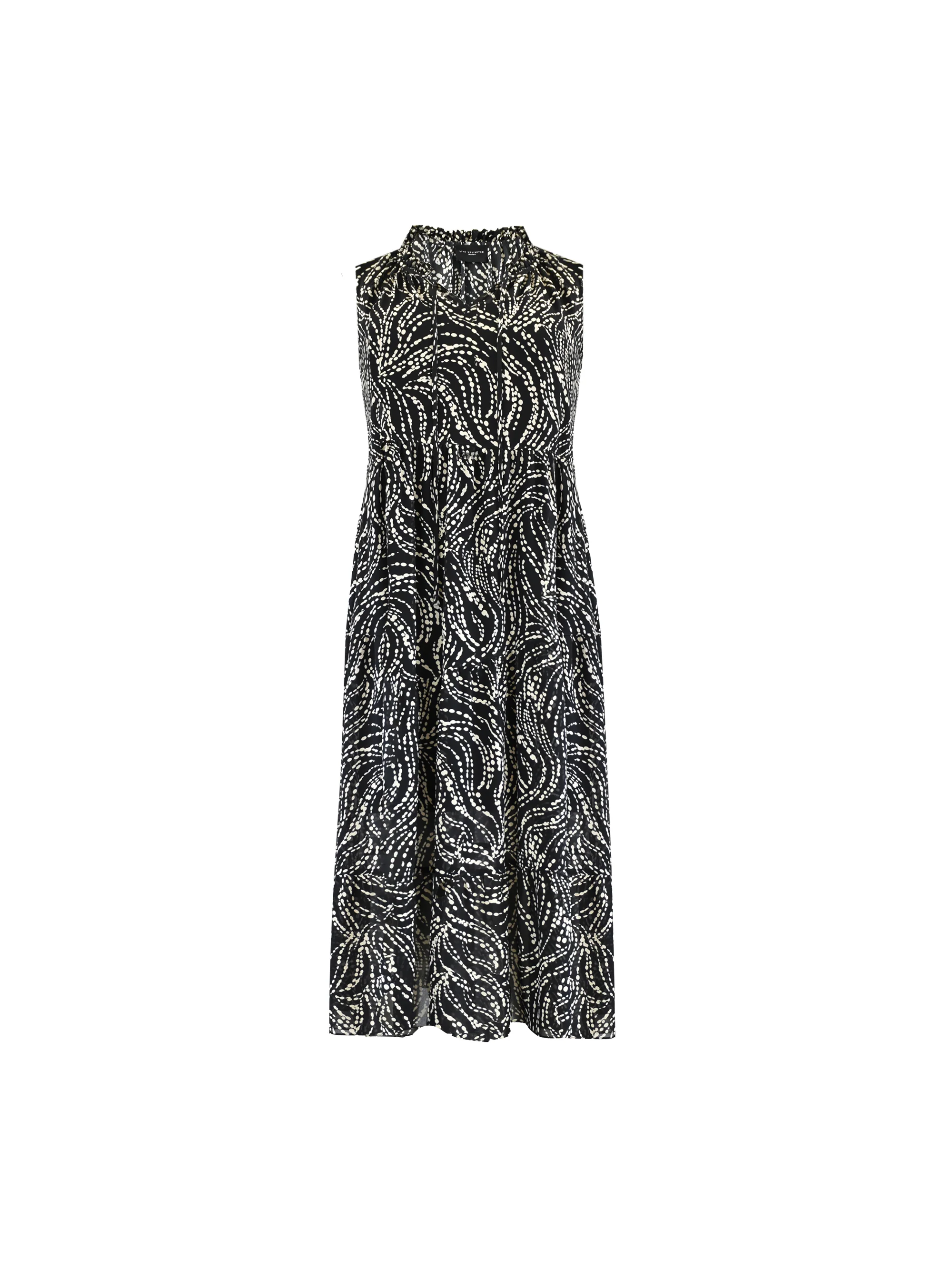 Mono Spot Print Ruffle Maxi Dress - Image 7
