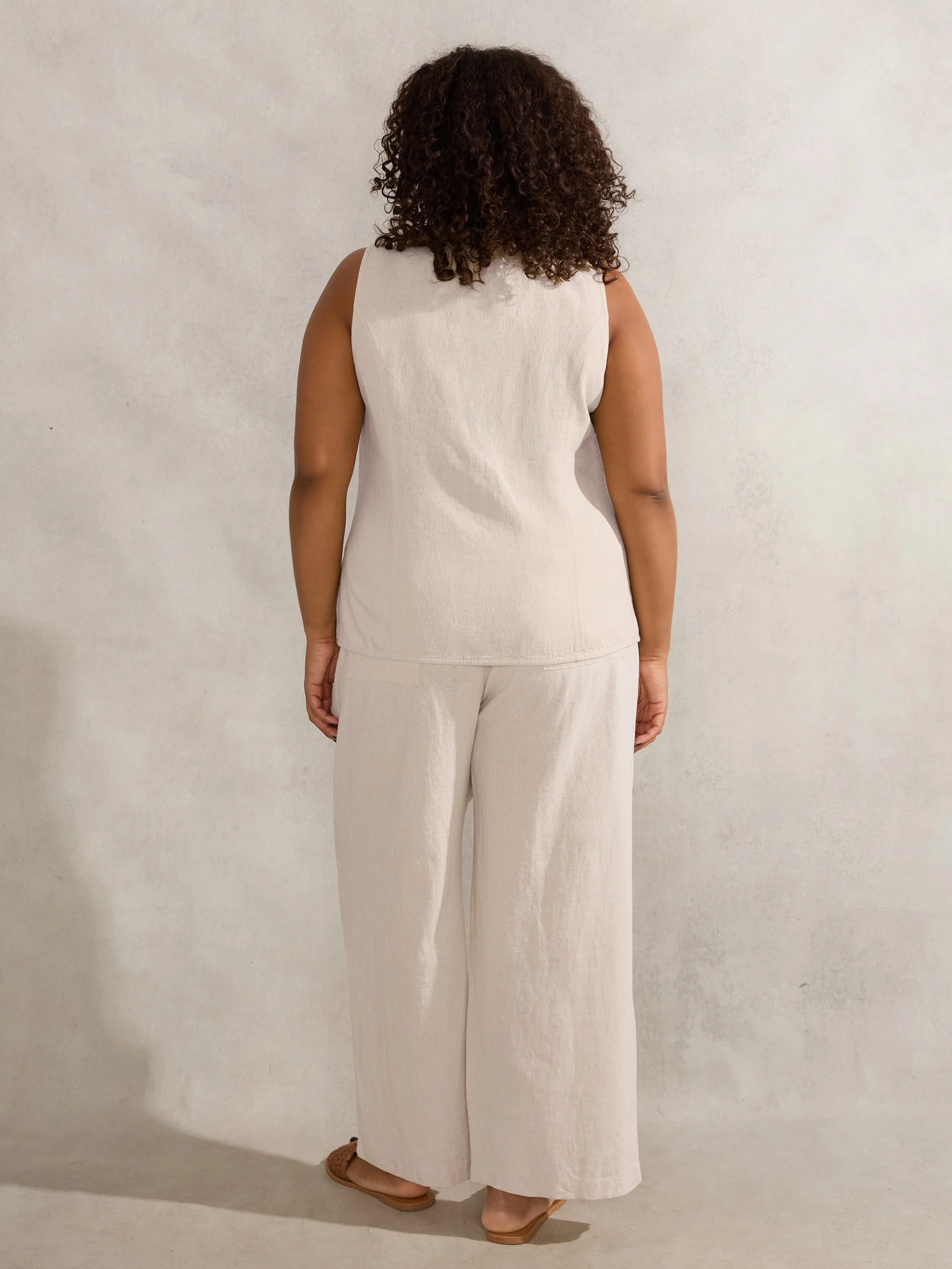Natural Linen Blend Drawstring Trouser - Image 4