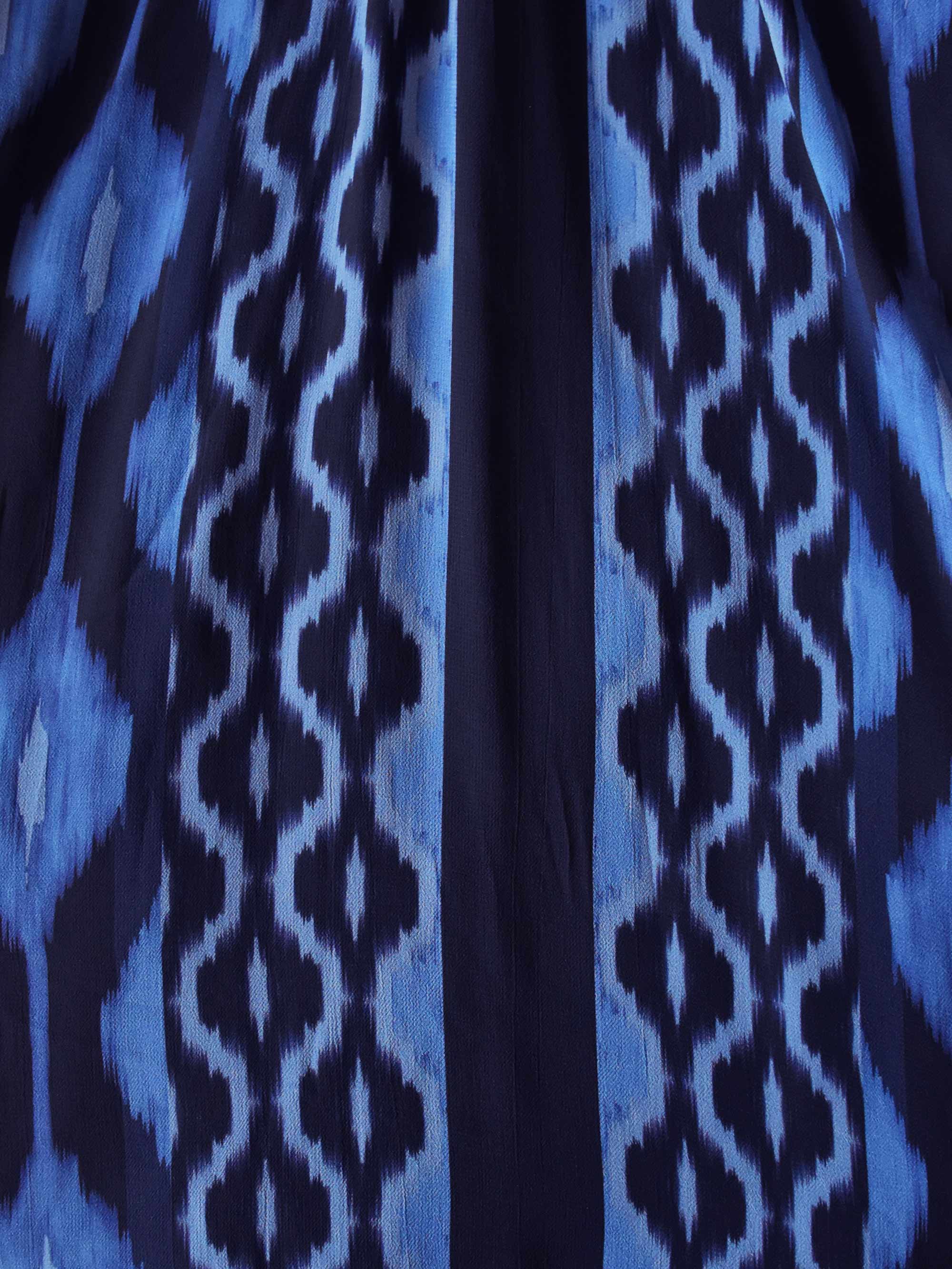 Navy Ikat Print Maxi Kaftan - Image 9