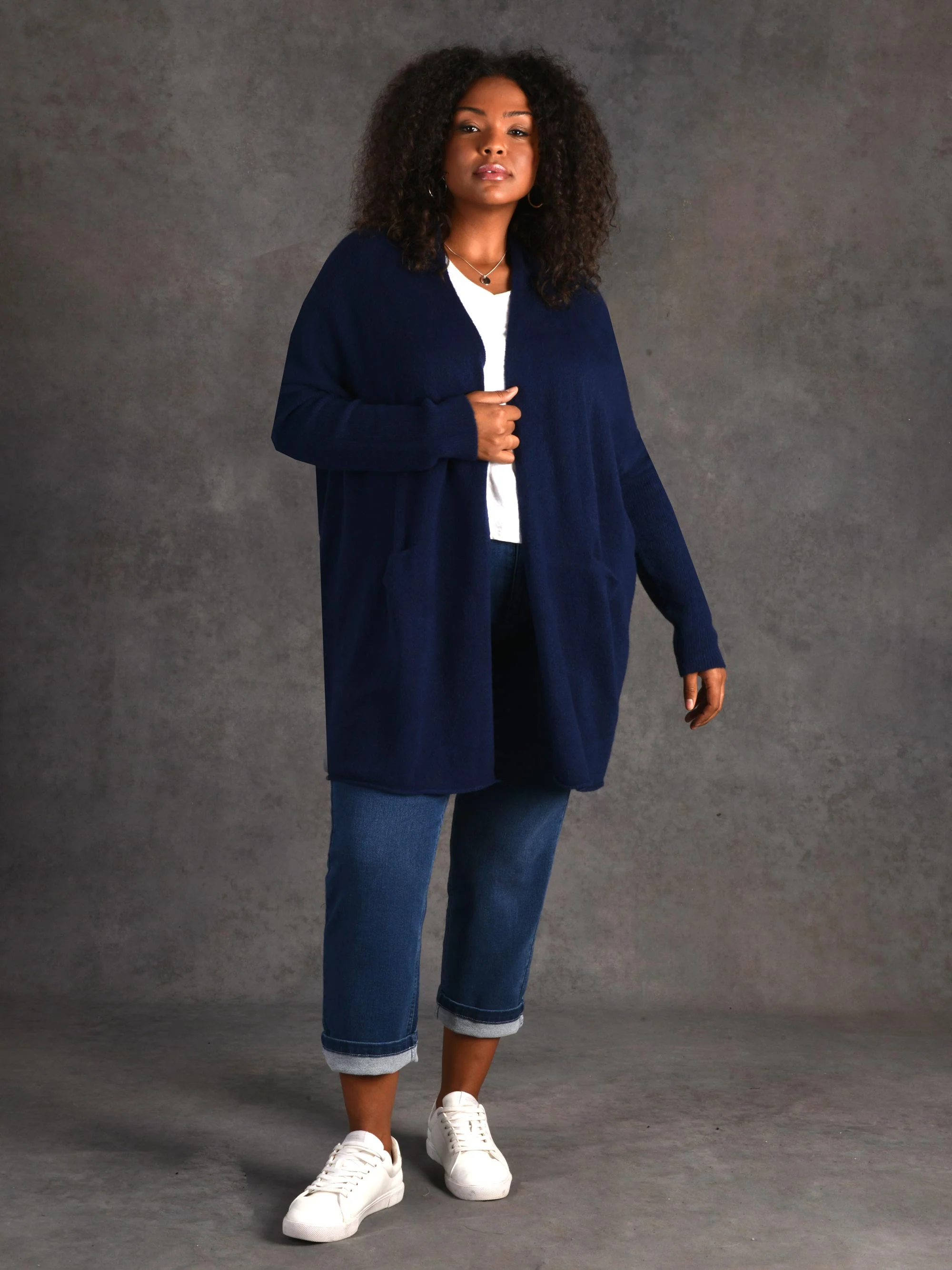 Navy Slouch Cardigan - Image 2