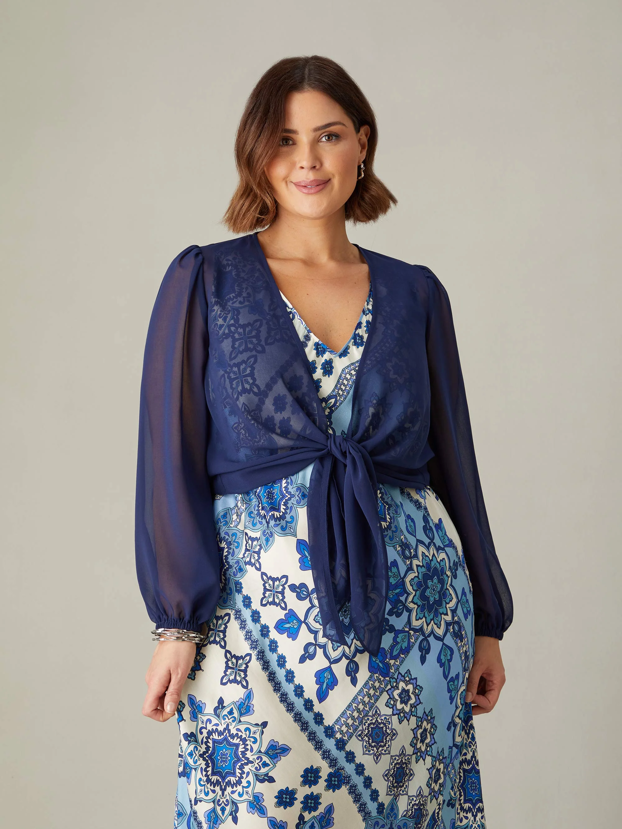 Navy Tie Front Cover Up