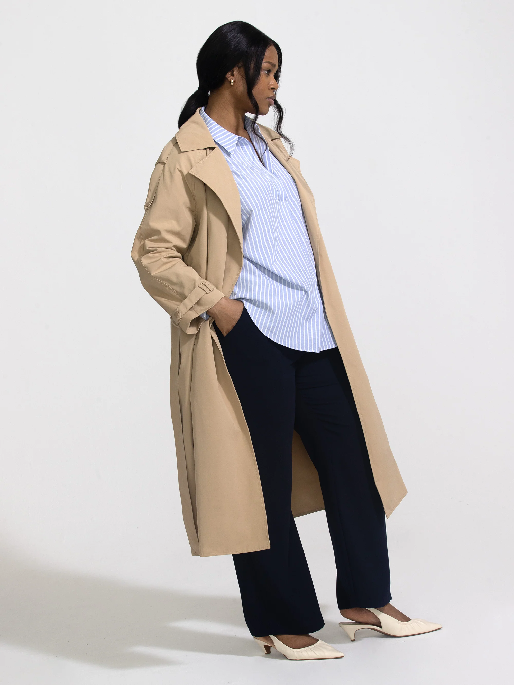 Neutral Classic Trench Coat - Image 2