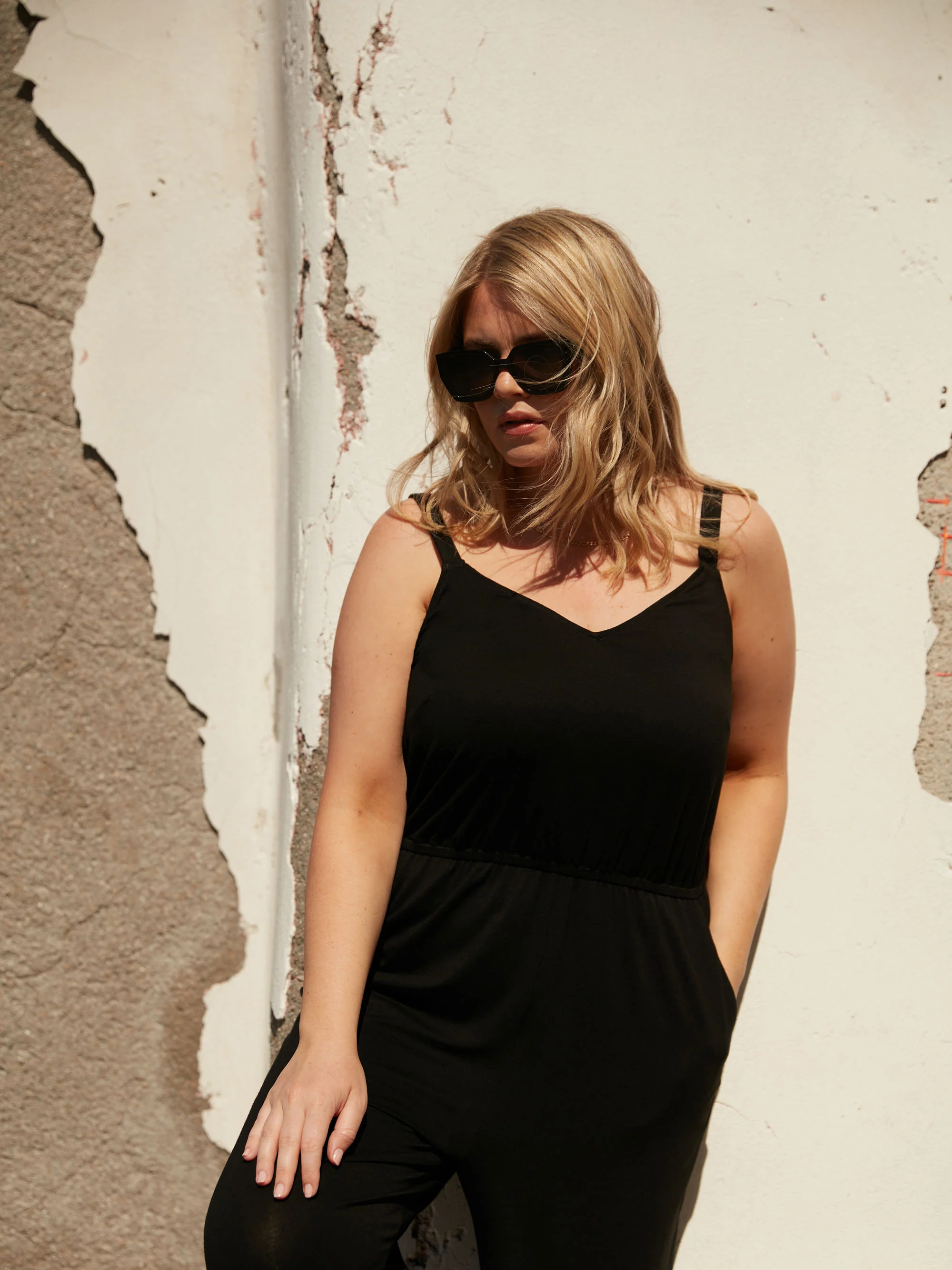 Petite Black Jersey Jumpsuit - Image 3