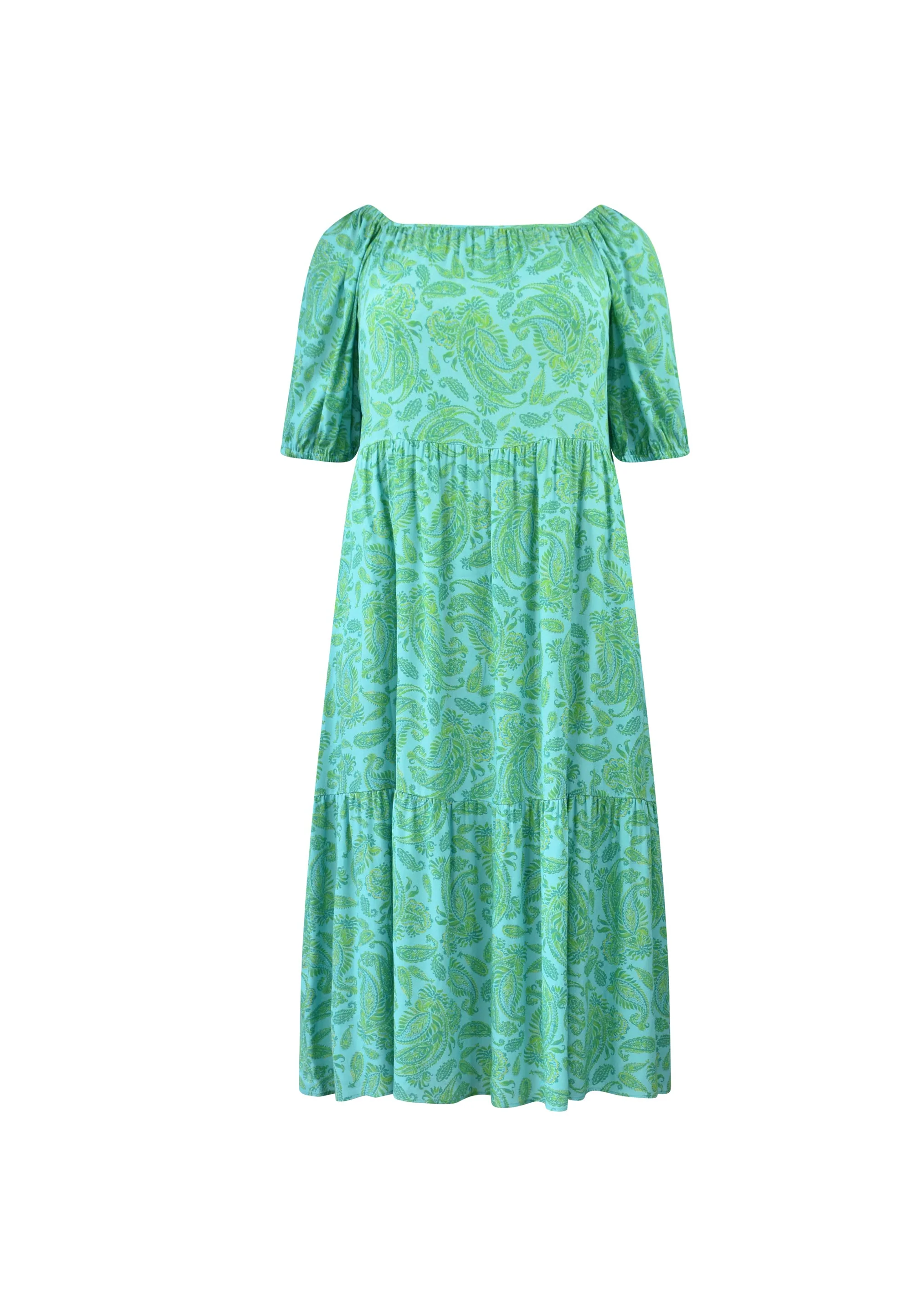 Petite Green Paisley Puff Sleeve Maxi Dress - Image 7