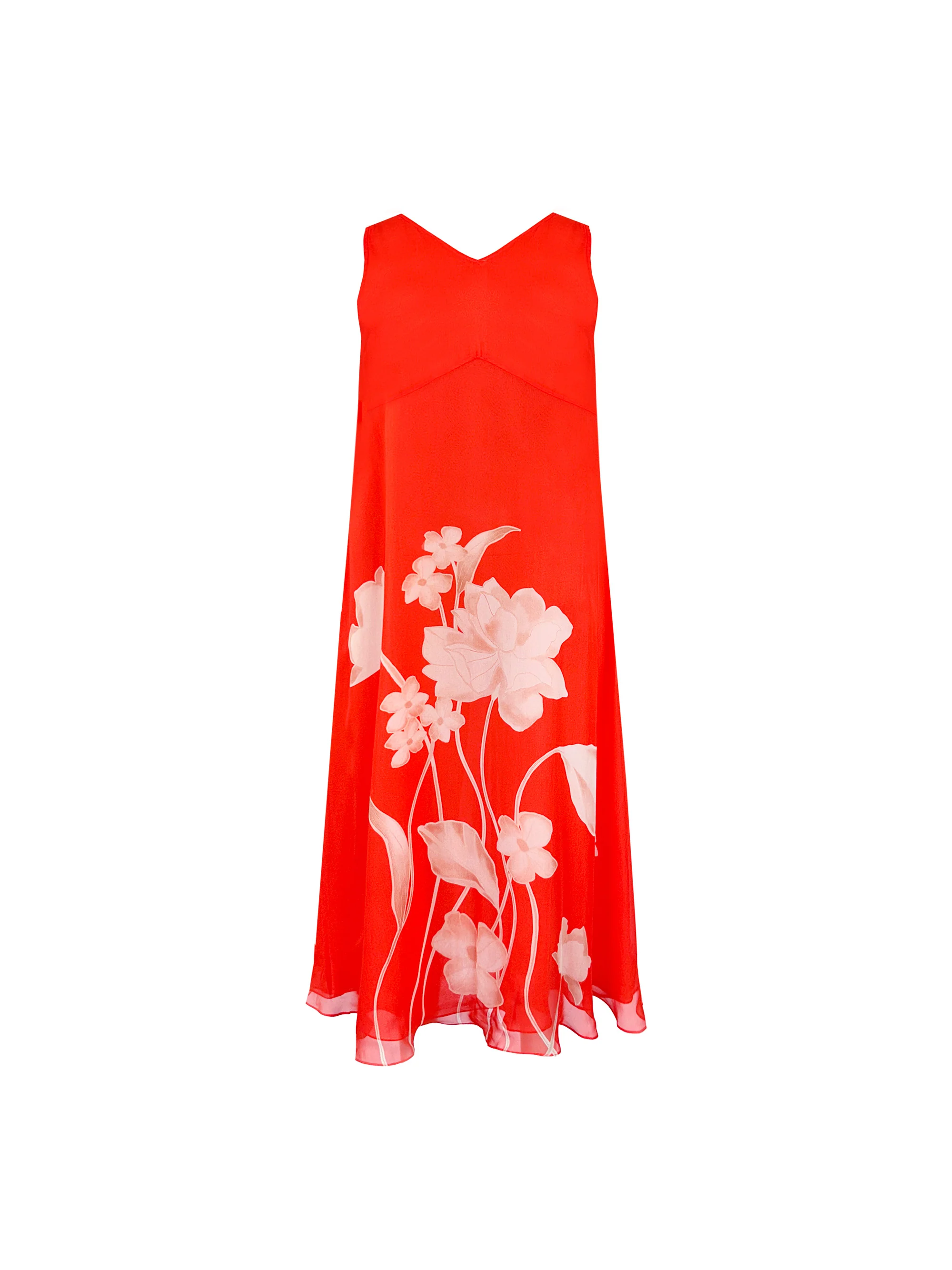 Petite Red Floral Print Sleeveless Maxi Dress - Image 6